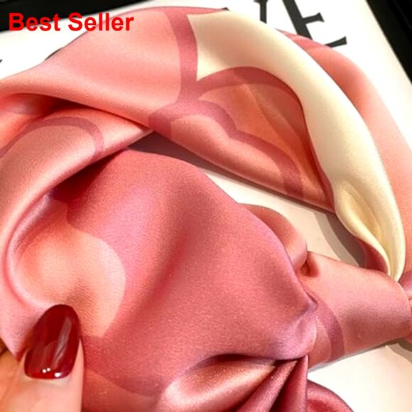 100% Mulberry Silk Square Scarf for Neck or Hair - Picture 2 of 7